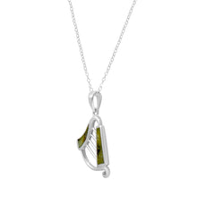 Load image into Gallery viewer, Irish Harp Connemara Marble Silver Pendant