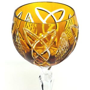 Amber Old Celtic Hock Wine Glass