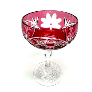 Red Shamrock Saucer Champagne Glass