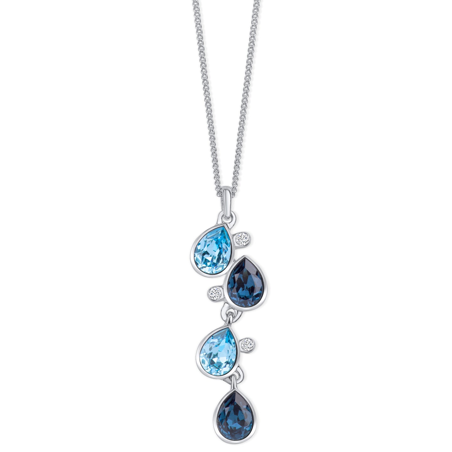 Celtic Dew Drops Crystal Pendant - Multi Blue