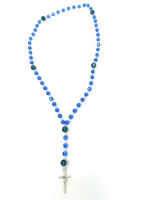 Crystal Rosary -  Sapphire and Montana Blue