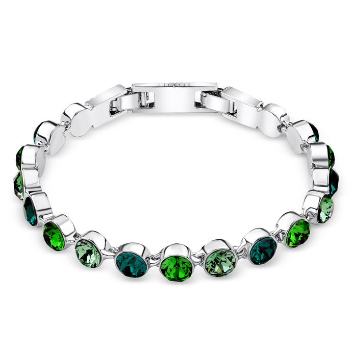 Multi-Green Crystal Tennis Bracelet