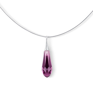 Crystal Raindrop 'Floating' Pendant - Amethyst